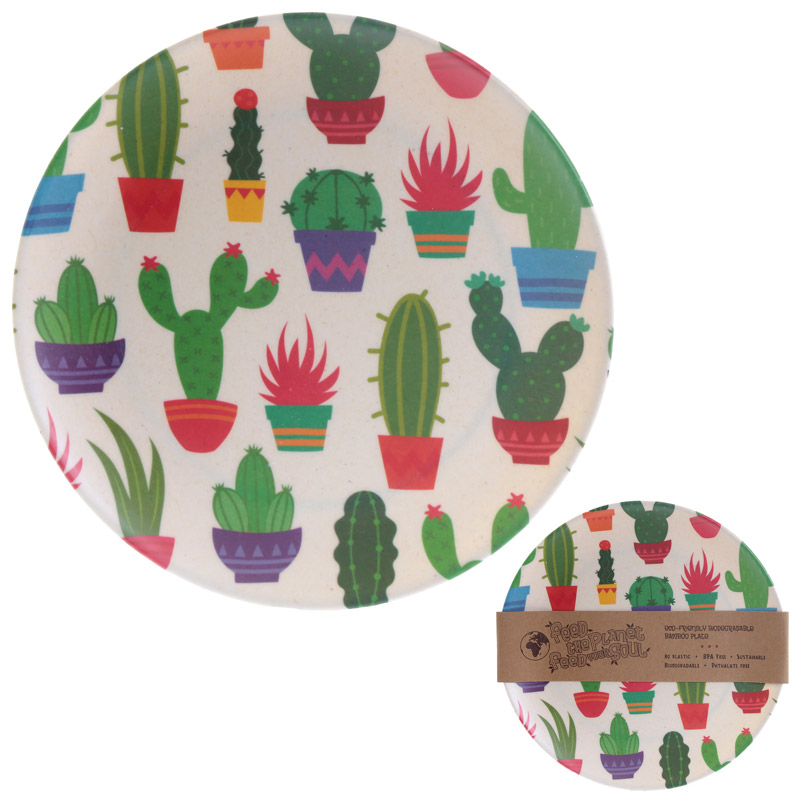 Cactus Design Bambootique Eco Friendly Plate
