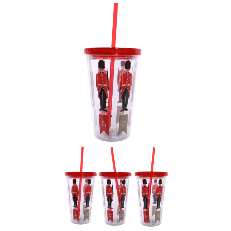 Guardsman Double Walled Cup with Lid and Straw