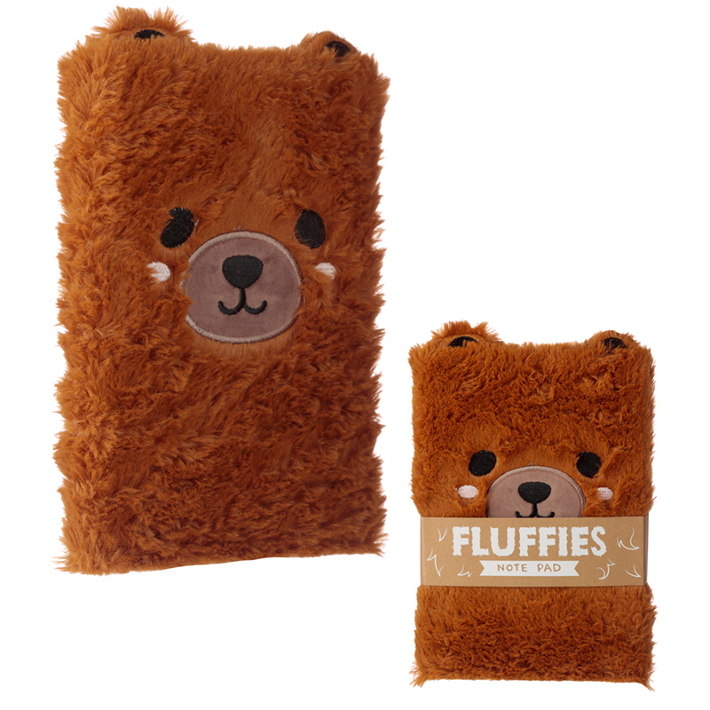 Cute Bear Design Fluffy Plush Notebook