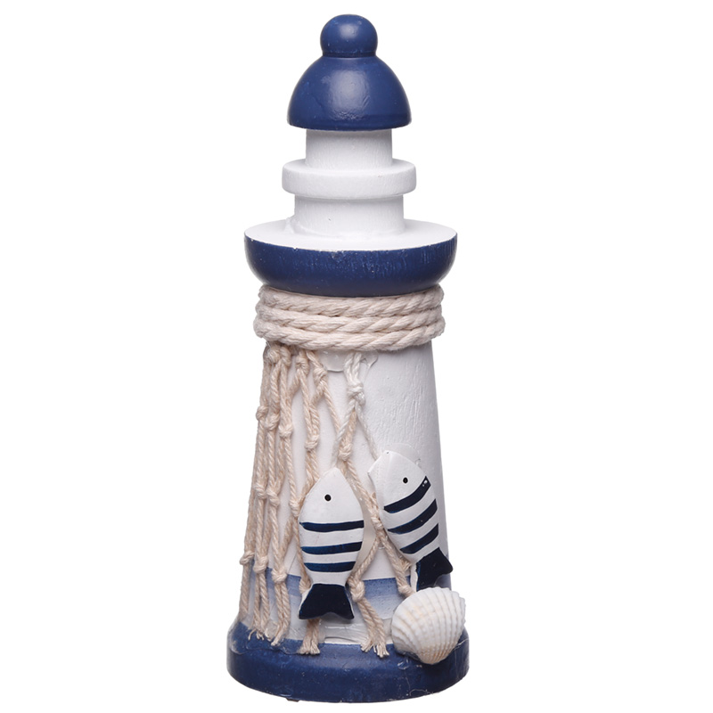 Lighthouse Nautical Decoration with Fish & Shells Small