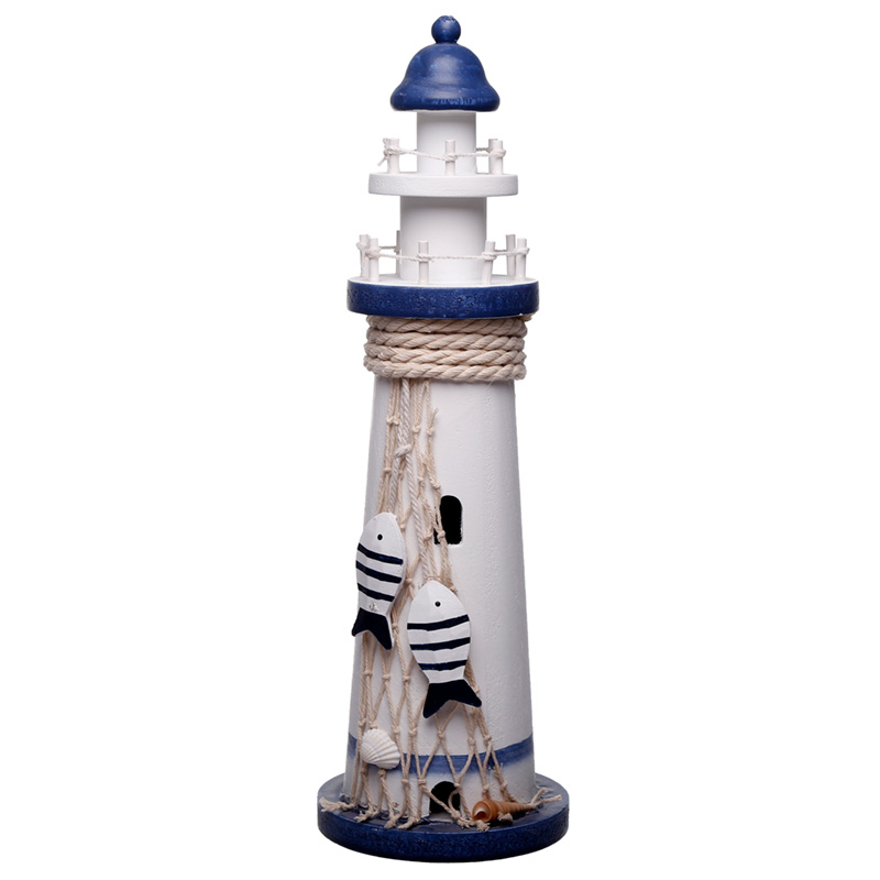 Lighthouse Nautical Decoration with Fish & Shells Large