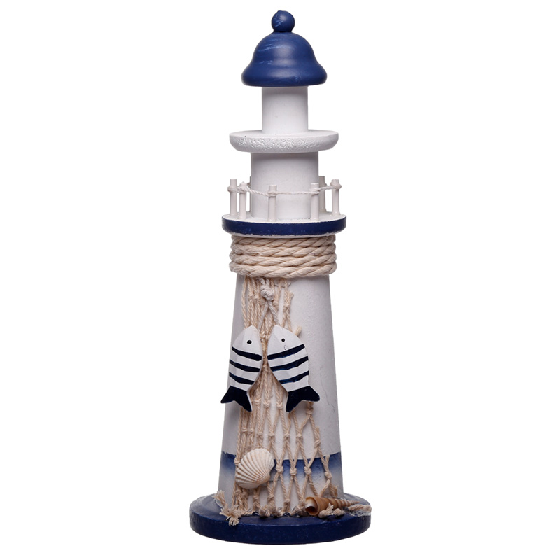 Lighthouse Nautical Decoration with Fish & Shells Medium