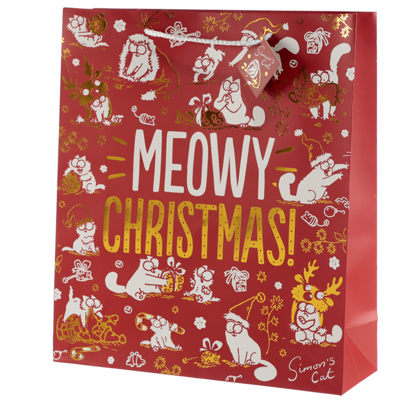 Meowy Christmas Simon's Cat Extra Large Christmas Gift Bag